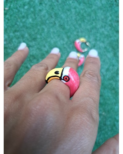 ANILLO FLAMINGO FUCSIA / VERDE