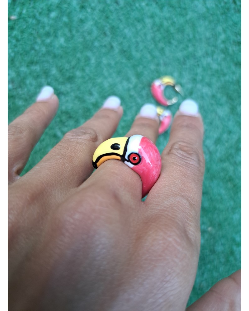 ANILLO FLAMINGO FUCSIA / VERDE