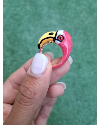 ANILLO FLAMINGO FUCSIA / VERDE