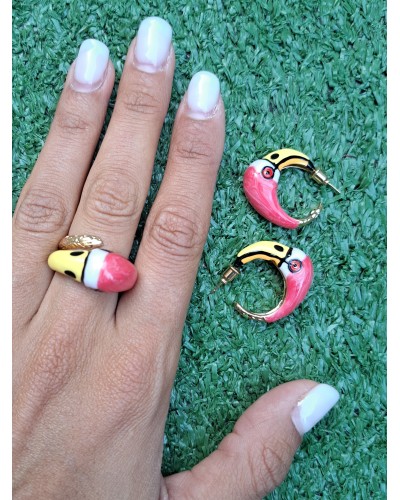 ANILLO FLAMINGO FUCSIA / VERDE