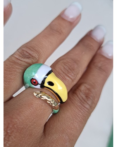 ANILLO FLAMINGO FUCSIA / VERDE