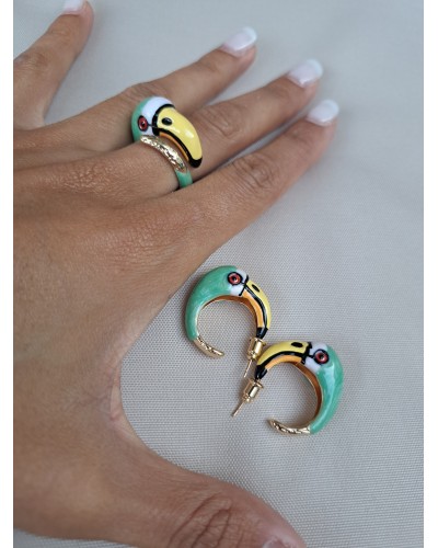 ANILLO FLAMINGO FUCSIA / VERDE