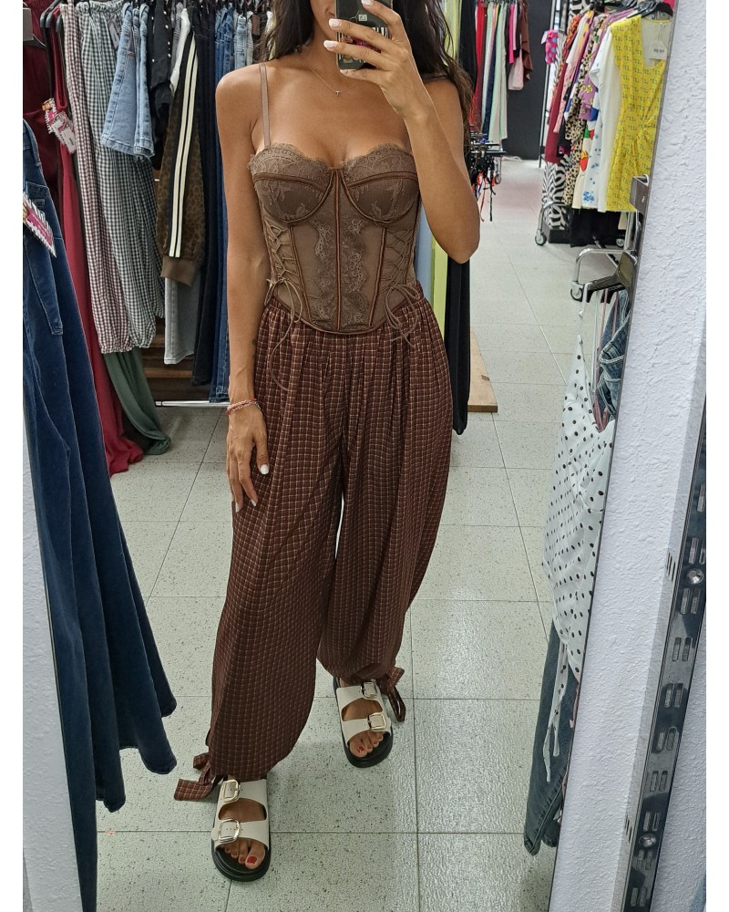 PANTALÓN BOMBACHO CUADROS LAZADA