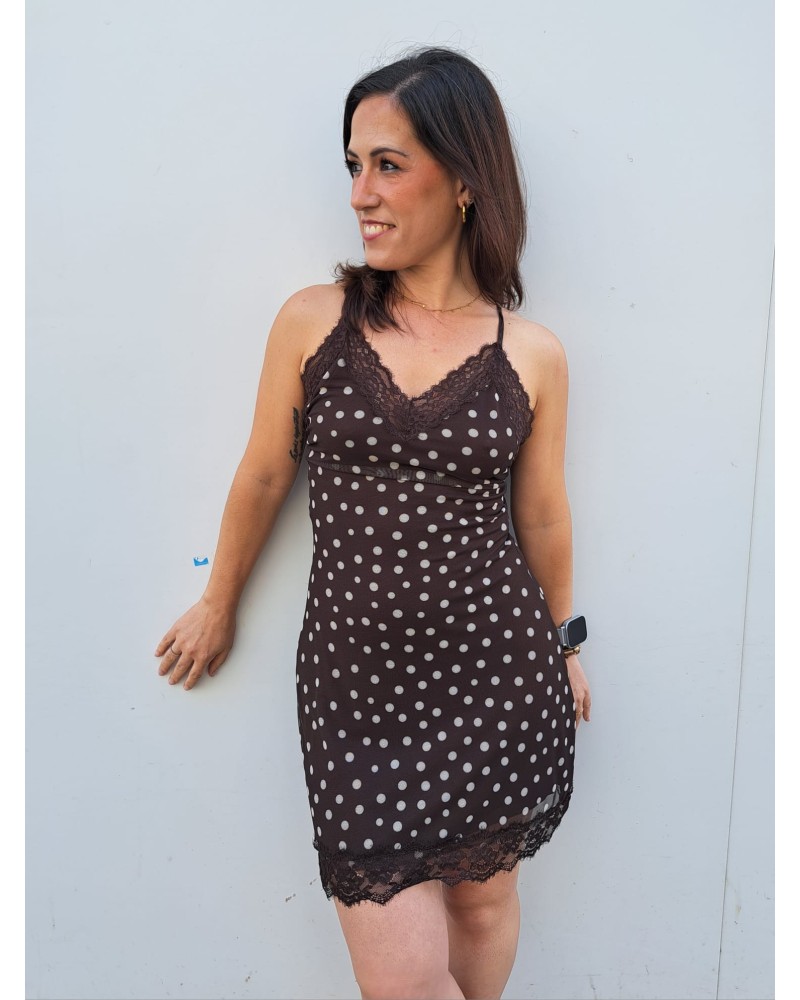 VESTIDO ENCAJE POLKA DOT TUL