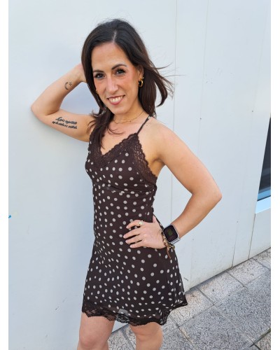 VESTIDO ENCAJE POLKA DOT TUL