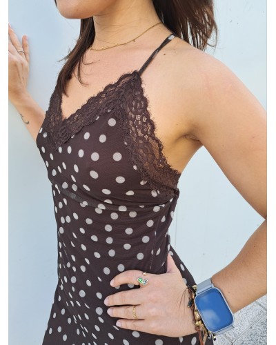 VESTIDO ENCAJE POLKA DOT TUL