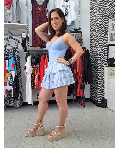 FALDA PANTALÓN VICHY VUELO