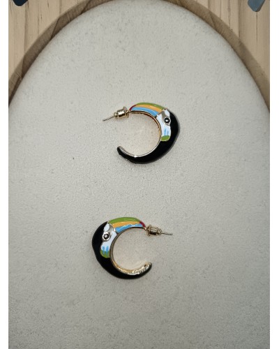 PENDIENTES FLAMINGO NEGROS