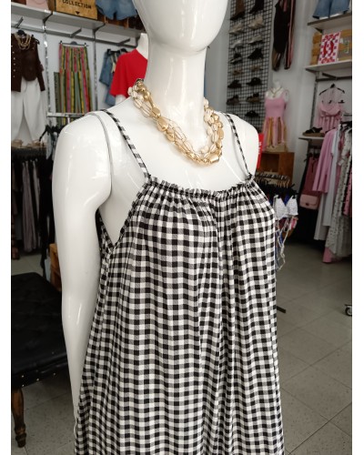 VESTIDO LARGO VICHY