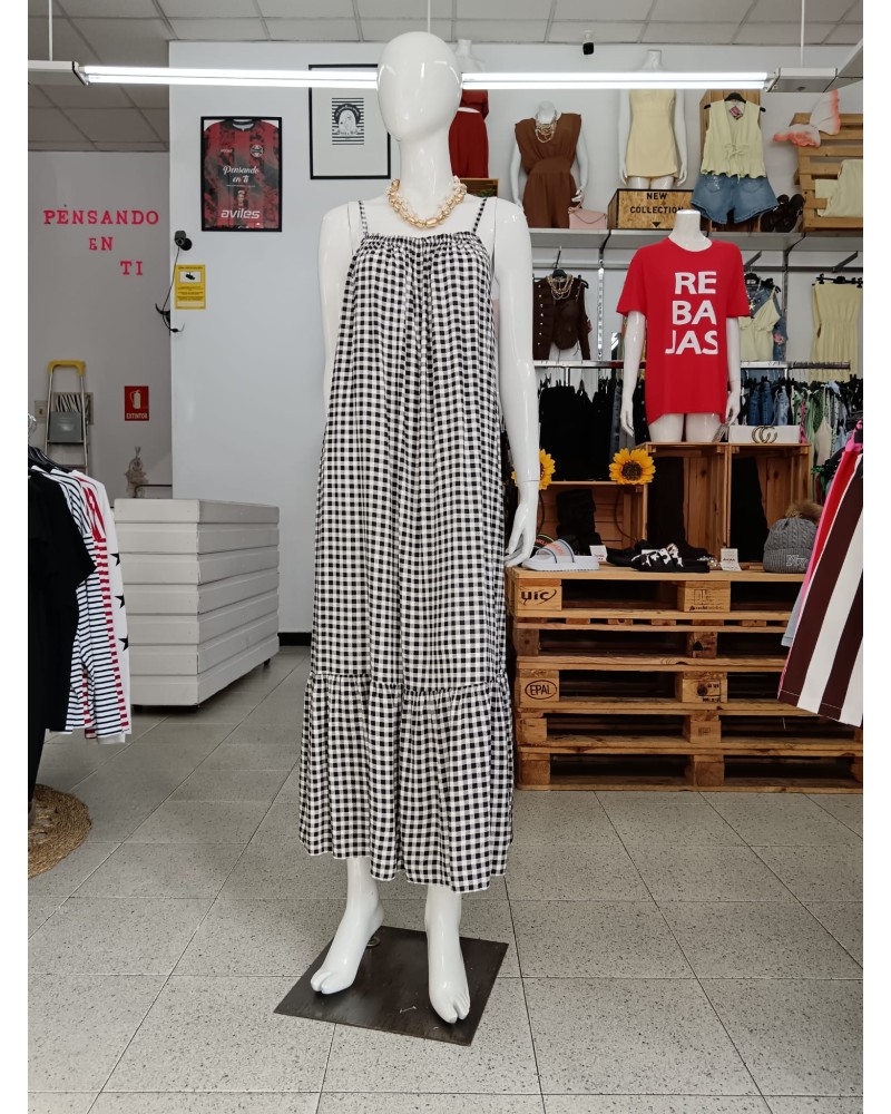 VESTIDO LARGO VICHY