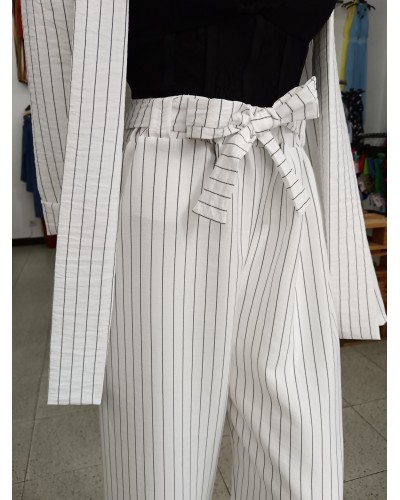 PANTALÓN CAROL RAYA DIPLOMÁTICA BLANCO/NEGRO