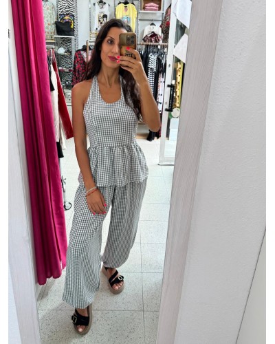 BLUSA HALTER CUADROS