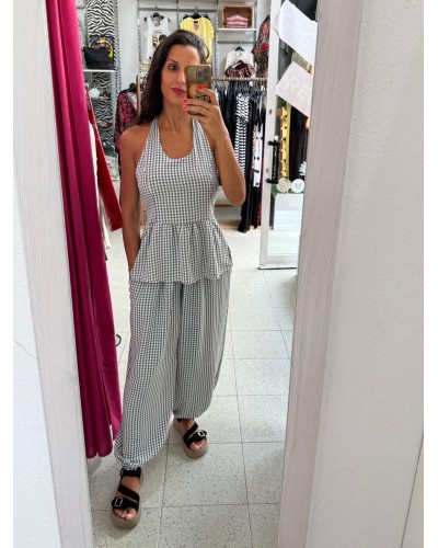BLUSA HALTER CUADROS