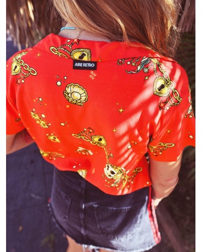 CAMISA ROJA "TESOROS" AIRE RETRO