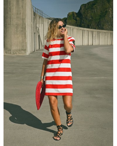 VESTIDO RAYAS "CONCHA" AIRE RETRO