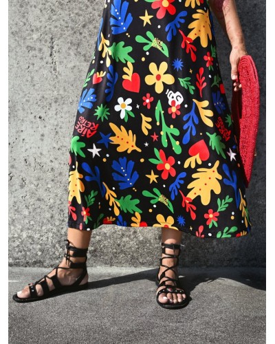 VESTIDO LARGO "MATISSE" AIRE RETRO