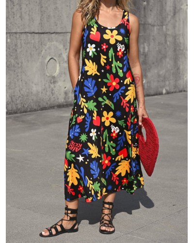 VESTIDO LARGO "MATISSE" AIRE RETRO