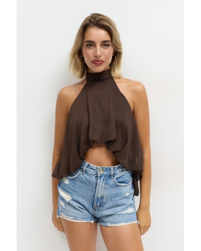 TOP CHIFFON CHOCOLATE