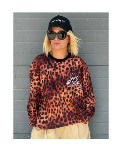 CAMISETA OVER LEOPARDO MANGA LARGA NOC THE BRAND