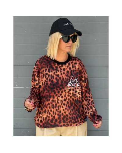 CAMISETA OVER LEOPARDO MANGA LARGA NOC THE BRAND