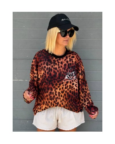CAMISETA OVER LEOPARDO MANGA LARGA NOC THE BRAND