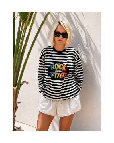 CAMISETA OVER RAYAS LIPS NOC THE BRAND