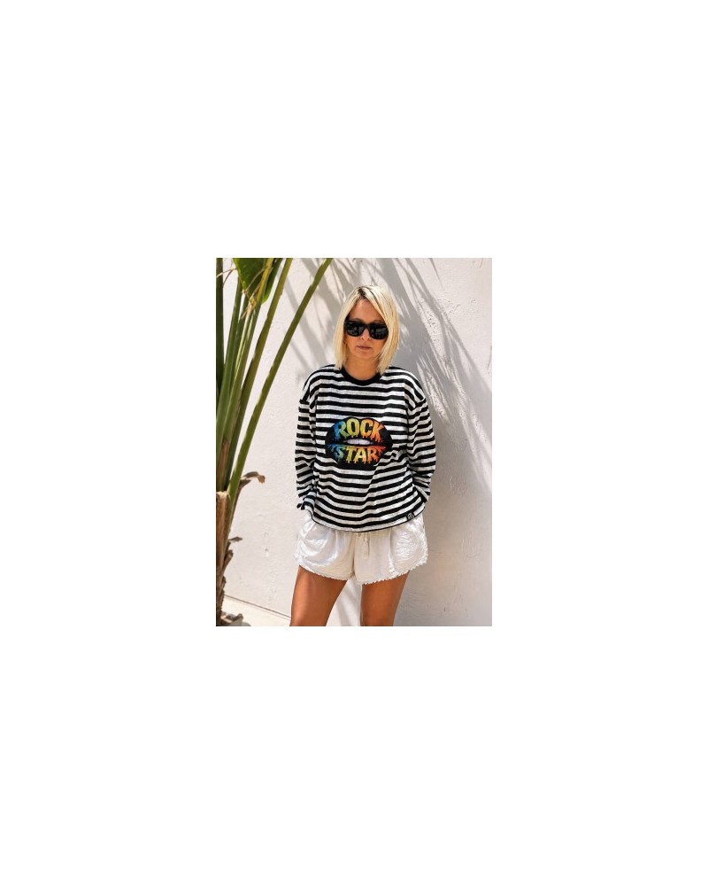 CAMISETA OVER RAYAS LIPS NOC THE BRAND
