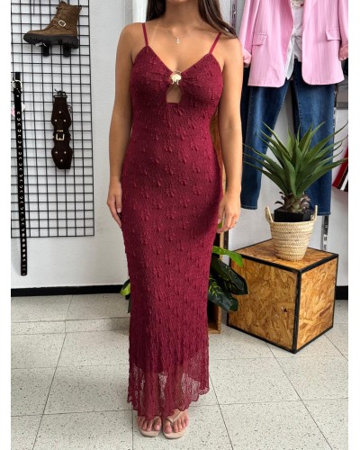VESTIDO LARGO AJUSTADO CONCHA