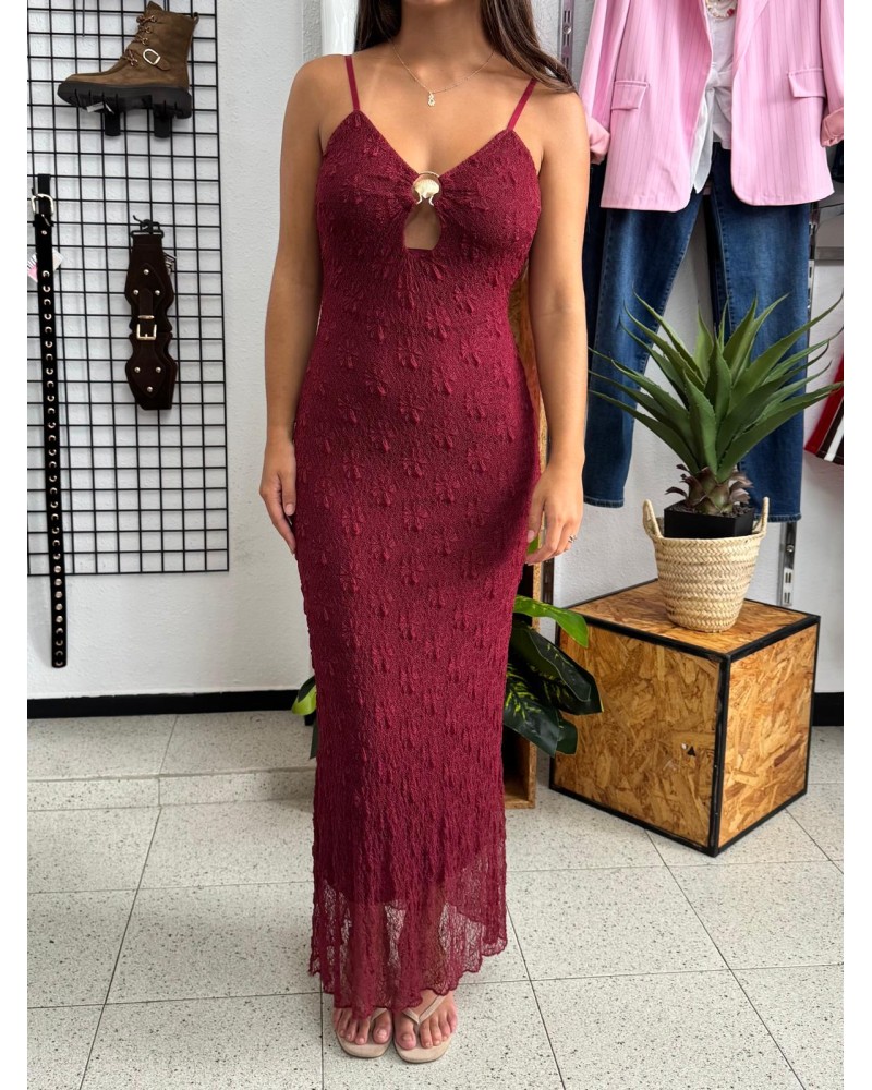 VESTIDO LARGO AJUSTADO CONCHA