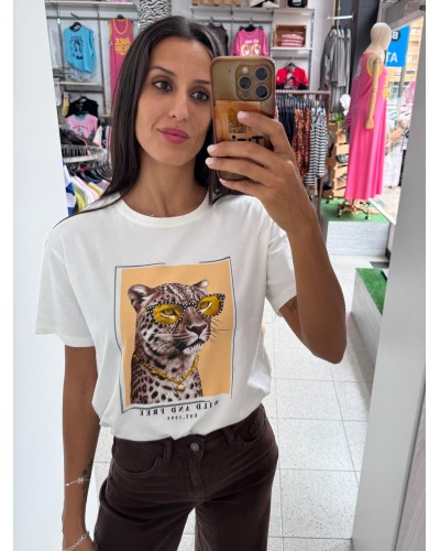 CAMISETA ESTAMPADA TIGRE BEIGE