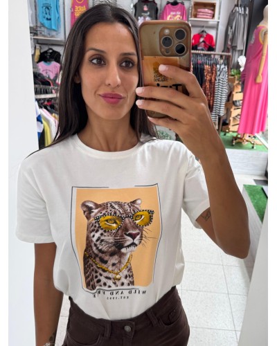 CAMISETA ESTAMPADA TIGRE BEIGE