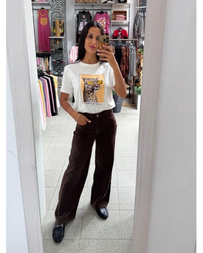 CAMISETA ESTAMPADA TIGRE BEIGE