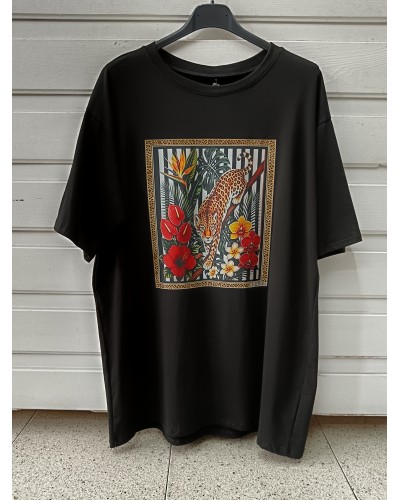 CAMISETA FLORAL TIGRE COLORES