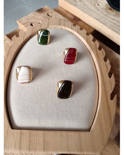 ANILLO GEMA CUADRADO COLORES
