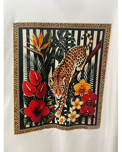 CAMISETA FLORAL TIGRE COLORES