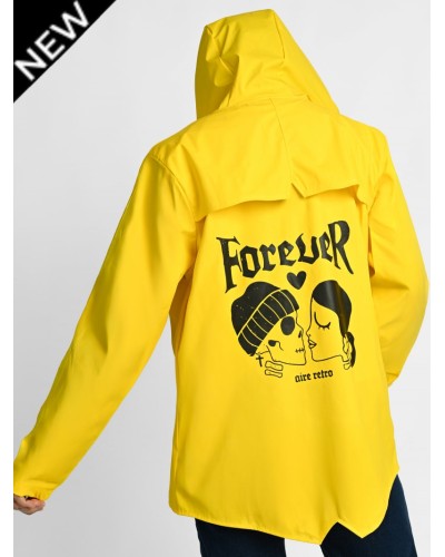 CHUBASQUERO "FOREVER" AMARILLO CORTO AIRE RETRO