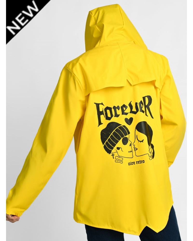 CHUBASQUERO "FOREVER" AMARILLO CORTO AIRE RETRO