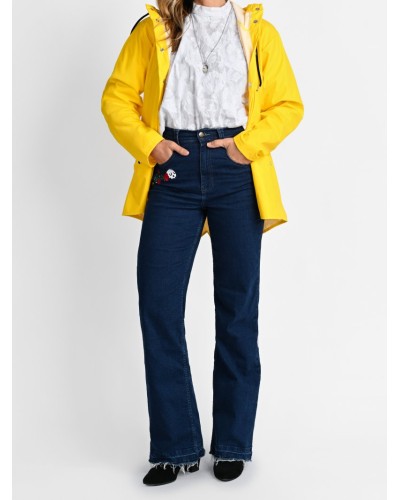 CHUBASQUERO "FOREVER" AMARILLO CORTO AIRE RETRO