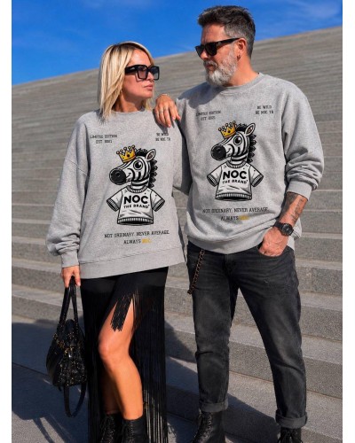 SUDADERA GREY ZEBRA NOC THE BRAND