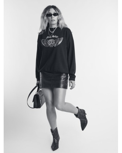 SUDADERA NEGRA "SOÑANDO DESPIERTA" AIRE RETRO