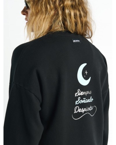 SUDADERA NEGRA "SOÑANDO DESPIERTA" AIRE RETRO
