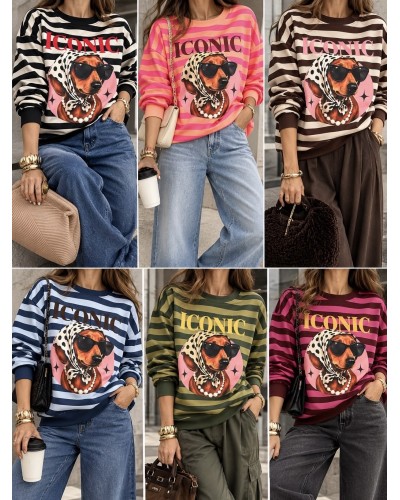 SUDADERA ICONIC PERRETE RAYAS