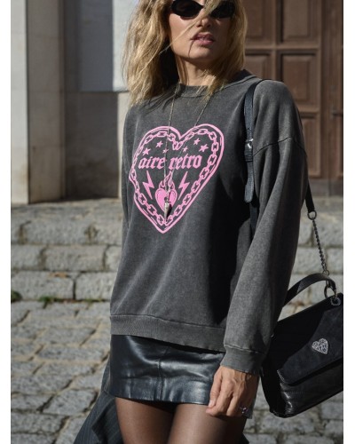 SUDADERA "CORAZÓN" FADE OUT AIRE RETRO