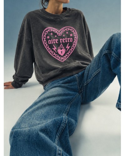 SUDADERA "CORAZÓN" FADE OUT AIRE RETRO