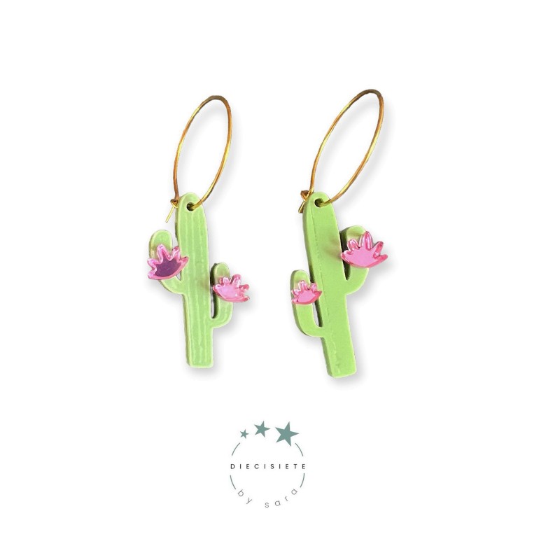 Pendientes aro cactus 17 BY SARA