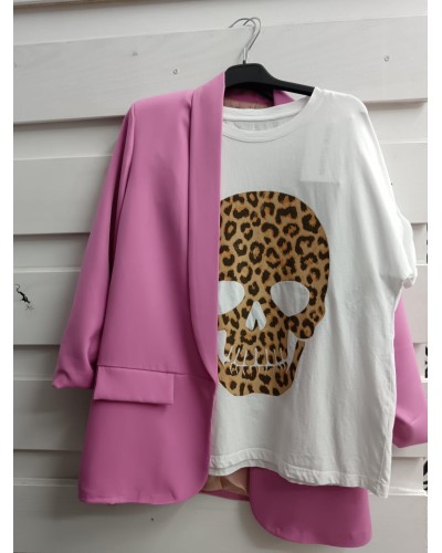 CAMISETA CALAVERA PRINT BLANCA