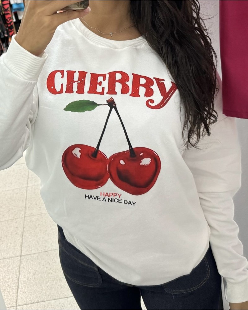 SUDADERA CHERRY BLANCA