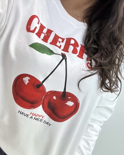 SUDADERA CHERRY BLANCA