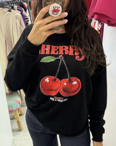 SUDADERA CHERRY NEGRA