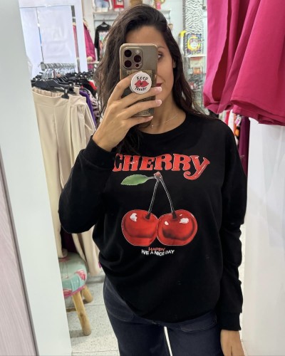 SUDADERA CHERRY NEGRA